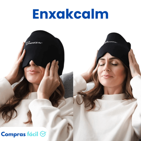 Enxak calm - touca para alivio rápido da enxaqueca com terapia de compressa quente e fria